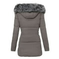 thumbnail image 3 of UPPADA Faux Fur Hooded Winter Coats for Women Thicken Puffer Jacket Quilted Bubble Coat Waterproof Warm Long Puffer Jacket Parka Outwear with Pockets,Women's Cropped Jackets Gray,S, 3 of 6