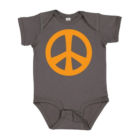 

Inktastic Peace Sign Symbol Orange Gift Baby Boy or Baby Girl Bodysuit