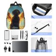 thumbnail image 6 of Goofa Golden Cloud Winged Dog Pattern Lightweight Student Backpack for School, Water-Resistant, Adjustable Straps, Fits 15" Laptop, Multiple Pockets for Books, Accessories, 6 of 6