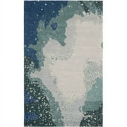 SAFAVIEH Soho Jeptha Abstract Wool Area Rug, Blue/Multi, 3'6" x 5'6"
