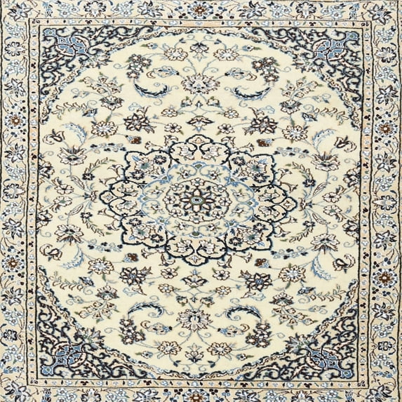 Ahgly Company Indoor Square Traditional Gold Medallion Area Rugs, 3' Square