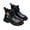 Black, variant on REDARER Girls Mid Calf Boots Elegant Princess Style Soft Sole Non Casual Buckle Side Zipper Easy Wear Outdoor,Size:10.5-11 Years