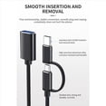 thumbnail image 2 of 3X Cable Adaptador 2 en 1 USB 3.0 OTG Type-C Micro-USB una USB 3.0 Convertidor de Interfaz para Línea de Cable de Carga de Teléfono Celular - Negro, 2 of 5