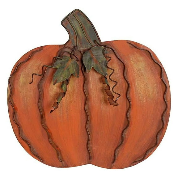 Pumpkin Decoration for Home, Free Standing Metal Flat Pumpkins for Autumn Fall Thanksgiving Harvest Home Decor (S-B)