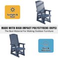 thumbnail image 6 of Mosbrisa HIPS Poly Lumber Patio Glider with Cup Holders, High Backrest and Deep Contoured Seat,  for Outdoor, Porch,  Garden, Navy blue, 6 of 10