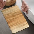 thumbnail image 2 of 20x32 Inch Ultra Soft Faux Bath Mat Non Slip Absorbent Microfiber Bathroom Rug, Wood Print, 2 of 5
