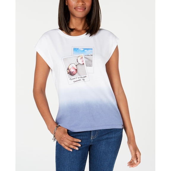 Tommy Hilfiger Ombre Polaroid Graphic T-Shirt Bright White/Harbor Blue 2XL