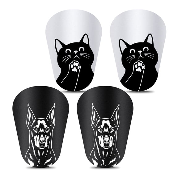WIRESTER 2 Pairs Mini Soccer Shin Guards 3.9×2.4 in, Lightweight Protective Football Pads for Men, Women & Kids – Dog & Cat