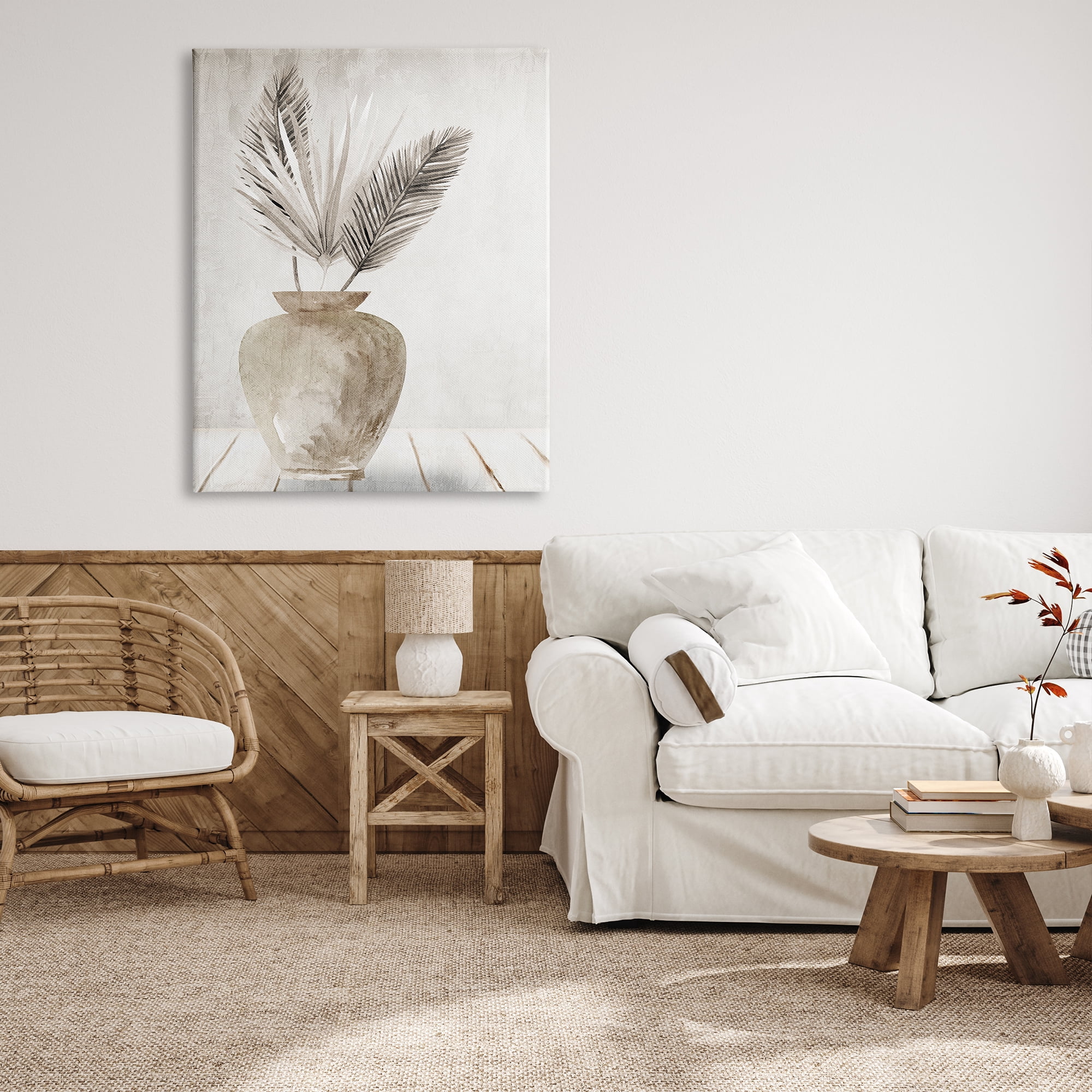 Stupell Industries Rustic Botanical Fronds Botanical & Floral Painting Gallery Wrapped Canvas Art Print Wall Art, 36 x 48
