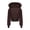 Brown-1, variant on Womens Puffer Winter Coat Cropped Down Jacket Zip Up Short Quilted Jackets Warm Puffy Long Sleeve Coats with Fur Hooded