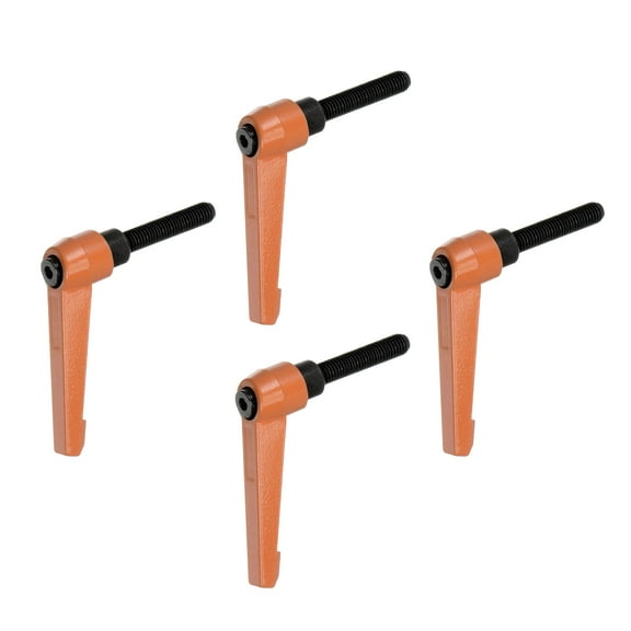 Uxcell 4 Pack M8 x 30mm Male Threaded Stud Adjustable Clamping Lever Handle Bolt Knob Orange