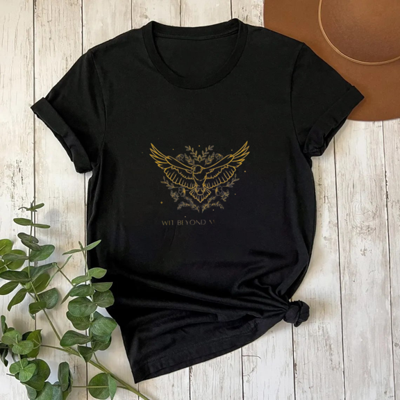 Golden Wings Magical Fantasy Inspired Symbol Artwork Unisex T-Shirt up to size 5XL