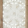 thumbnail image 5 of DecMode White Wood Intricately Carved Floral Wall Decor with Mandala Design (3 Count), 5 of 8