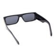 thumbnail image 4 of Mod Retro Narrow Rectangle Flat Top Plastic Buckle Jewel Hinge Sunglasses All Black, 4 of 4