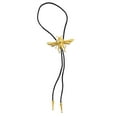 thumbnail image 5 of Daisy Del Sol Handmade Gold 3D Bumblebee Butterfly Vegan Faux Leather Adjustable Fashion Statement Necklace Bolo Tie, 5 of 8