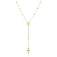 thumbnail image 1 of 14k Tri Color Gold Lariat Rosary Necklace 26 in, 1 of 3