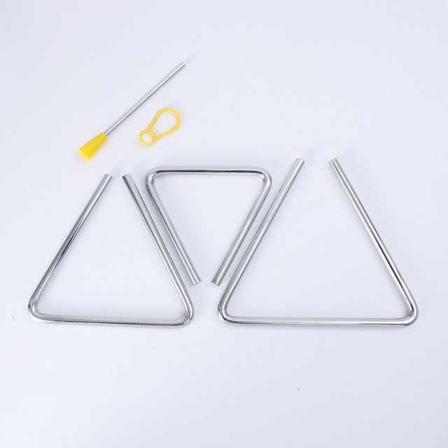 SHOWERORO Playing Percussion Instrument Triangle Bell Toy Metal Sound Stimulation for Boys Girls in Set