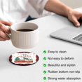 thumbnail image 3 of Red Plaid Christmas Coasters Set of 4, Absorbent Coasters for Drinks, Truck Xmas Tree Snowman Gifts Snowflake Coaster for Desk Coffee Table Protection, Home Decor House Warming Gifts 4", 3 of 8
