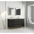 thumbnail image 2 of Barsalona 60" Double sink Vanity Dawn grey Finish , Golden Brass Hardware, 2 of 10