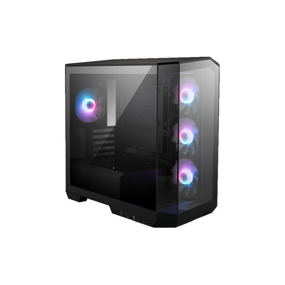 MSI MAG PANO M100R PZ Étui de Jeu Micro ATX Noir, Prise en Charge de la Carte Mère à Connexion Arrière, Écran Panoramique à 270 Degrés