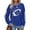 Blue, variant on Babysbule Volleyball Printed Sweatshirts for Women Volleyball Gifts Game Day Shirt Graphic Crewneck Long Sleeve Colorblock Pullover