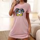 thumbnail image 1 of Camisón corto de talla grande para mujer, camisón de manga corta con estampado de pecho a la moda, camisón para mujer, 1 of 5
