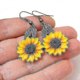 thumbnail image 1 of Pendientes colgantes de girasol Yashi flores amarillas joyas de boda, 1 of 4