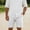 White, variant on Men's Relaxed Fit Casual Shorts, Elastic Waist with Drawstring, Versatile Knee-Length Shorts for All Occasions Everyday Casual Wear Coffee XL