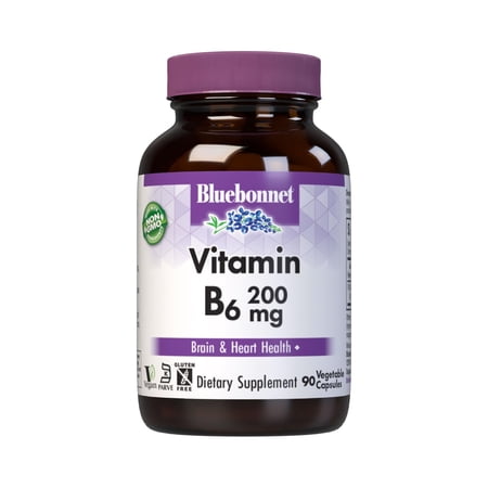 Bluebonnet Vitamin B6, 200mg, For Cardiovascular & Nervous System Health*, 90 Days