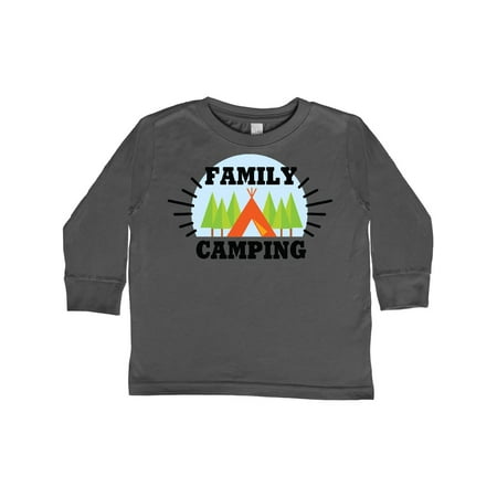 

Inktastic Family Camping with Tent and Trees Gift Toddler Boy or Toddler Girl Long Sleeve T-Shirt