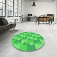 thumbnail image 4 of Ahgly Tapis d'Intérieur Lavable en Machine Carré Transitionnel Vert Néon, 4 Pieds Carré, 4 of 7