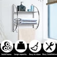 thumbnail image 5 of Costway 2 Tier Wall Mount Shower Organizer Toilet Bathroom Storage Rack Holder Towel Bar, 5 of 8