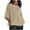Beige, variant on Womens Striped Printed Linen T-shirts Loose 3/4 Batwing Sleeves Summer Casual Pullover Tops Vintage Boho Blouse Tees