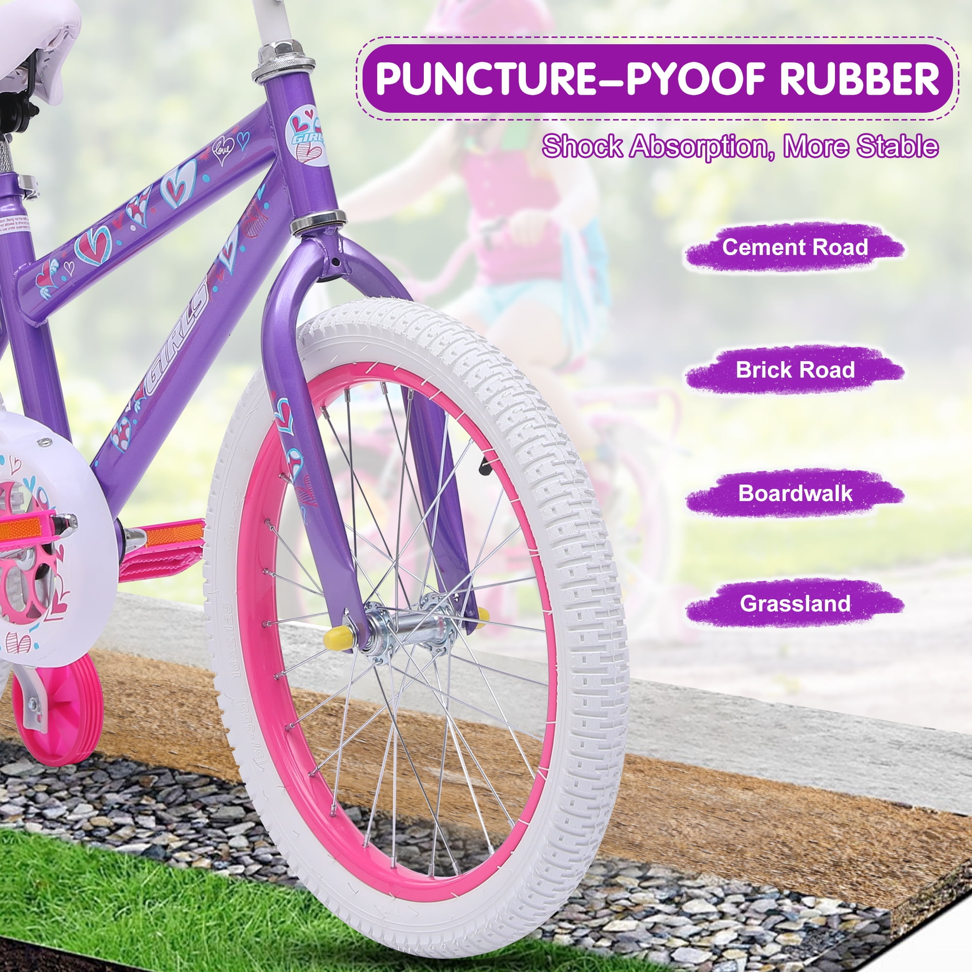 Vebreda Kids Bike 18 inch Bicycle for Girls Ages 6-12 Years Child