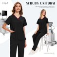 thumbnail image 2 of VIAOLI Scrubs Sets for Women - Stretch V-Neck Top & Drawstring Pants Medical Uniform, 10 Colors, 2 of 6