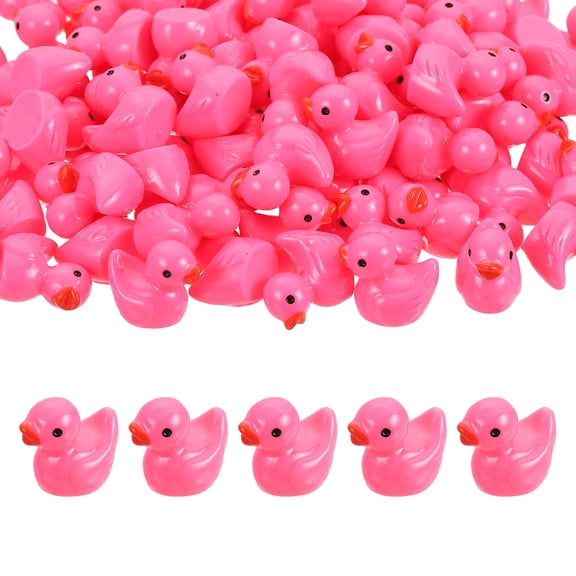 Mini Resin Ducks, Cute Tiny Ducks to Hide Miniature Figures Bulk Perfect for Dollhouse & Micro Fairy Garden & Landscape & Aquarium & DIY Craft Decor(Rose Red, 60pcs)