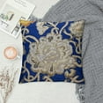 thumbnail image 2 of Royal Blue European Pillow Covers  Silk Euro Shams, Nature &amp; Floral, Medallion, Sequins Embellished, Modern Euro Pillowcases Easter - Turkey Treasure, 2 of 5