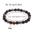 thumbnail image 2 of EOEMY Natural Stone Tiger Eye Beaded Bracelet Bangle Stainless Steel Chain Men Gifts-Black+Red Tiger Eye, 2 of 3