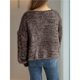 thumbnail image 4 of Suéter Grueso de Punto Informal de Estilo Vintage Multicolor con Patchwork Gris L, 4 of 5