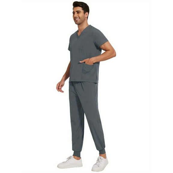 New Multicolor Scrubs Tops Pants Men Hospital Nurse Work Wear Uniforms Short Sleeve Mens Scrubs Uniforms Doctor Work Clothes