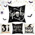 thumbnail image 4 of Fundas de cojín para decoración de Halloween, 18 x 18, juego de 4 para decoración de Halloween, suministros para fiestas en interiores y exteriores, decoración del hogar, funda de almohada, funda de JAMW Sencillez, 4 of 5