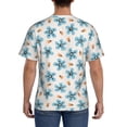 thumbnail image 3 of Vsdgher Flower Leaves Print Men's Dry Fit Mesh Athletic Shirts Moisture Wicking Tennis T-Shirt Tops, 3 of 9