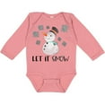 thumbnail image 3 of Inktastic Let It Snow Cute Snowman in Hat and Scarf Boys or Girls Long Sleeve Baby Bodysuit, 3 of 5