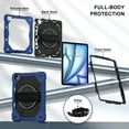 thumbnail image 2 of Allytechgroup iPad Air 13 Inch 2024 Case Cover with Pencil Holder, Rugged Protection with Kickstand & Hand Strap Heavy Duty Shockproof Kids Friendly Case for Apple iPad Air 13 M2 2024, Navyblue, 2 of 8