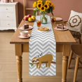 thumbnail image 4 of Cartoon Sloth Tree Branch Table Runner 36 Inches Long,Kitchen Dining Tablerunners Gray Chevron Stripe Animal Linen Table Runners Dresser Scarves for Home Dinner Wedding Holiday Party Decor, 4 of 9