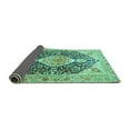 thumbnail image 2 of Ahgly Company Indoor Square Medallion Turquoise Blue Traditional Area Rugs, 5' Square, 2 of 4