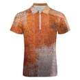 thumbnail image 4 of Brown Orange Background Abstract Texture Men Zipper T-shirt Summer Casual Short Sleeve T-shirt Top, 4 of 7