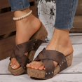thumbnail image 2 of Women's Low Heel Wedge Sandals Wide Width Platform Open Toe Summer Buckle Strap, 2 of 9