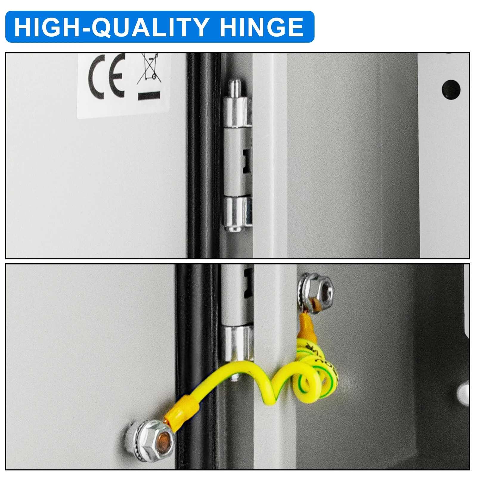 Electrical Box 24'' x 16'' x 12'' Electrical Enclosure Box,IP65 Weatherproof Metal Box Wall-Mounted Electronic Equipment Enclosure Box with Mounting PlatCarbon Steel Hinged Junction Box,