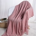 thumbnail image 4 of MintLimit Fluffy Chenille Knitted Throw Blanket Decorative Fringe for Bed Sofa Couch Chair 130*190CM, 4 of 5